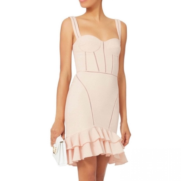 NWOT Jonathan Simkhai Pink Dress, Size seersucker bustier